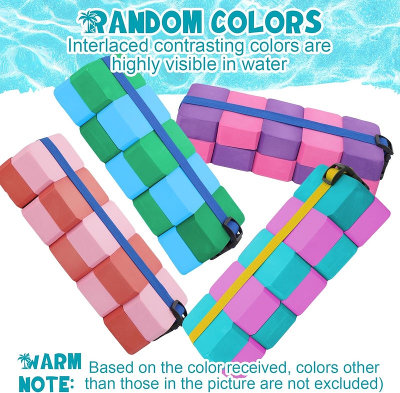 Arrowbash 4 Pcs Swim Belts Flotation Belts Waist Belts Bubble EVA Foam Safety Training Back Floating Board with Adjustable Belt for Adults Beginners Water Aerobics and Pool Exercise, Random Color - Image 4